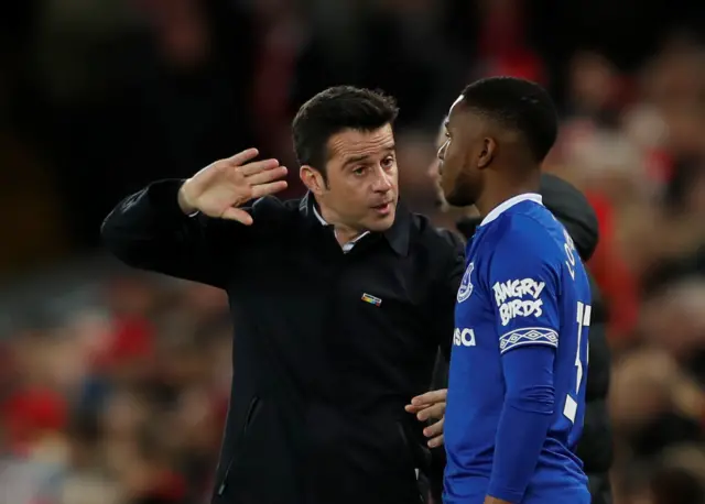 Ademola Lookman comes on for Everton