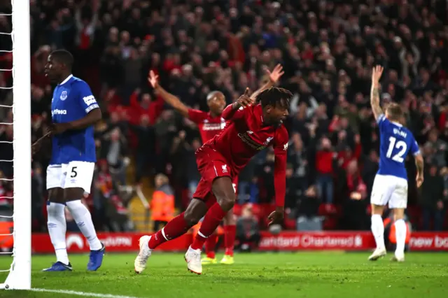 Divock Origi celebrates