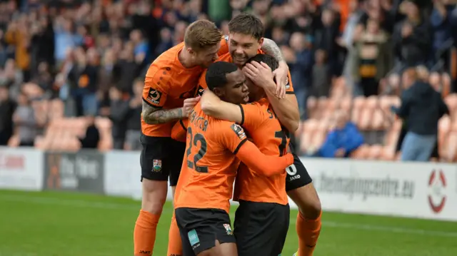 Barnet celebrate goal against Stockport