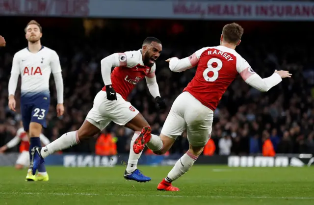 Alexandre Lacazette celebrates