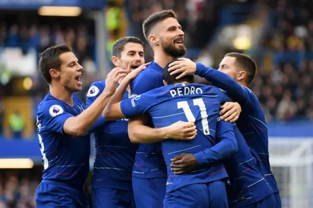 Chelsea players celebrate