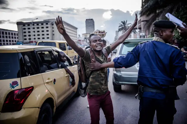 Protester in Kinshasa, DR Congo