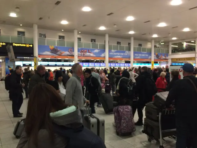 Passengers at Gatwick Airport