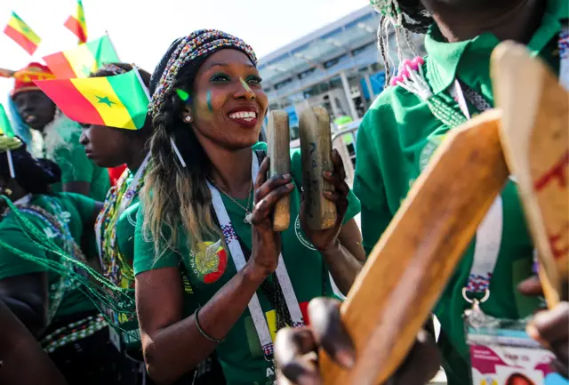 Senegal fans in Moscow