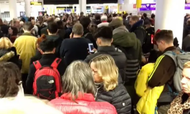 Stranded passengers at Gatwick