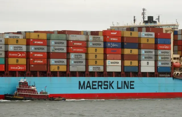 A Maersk container ship