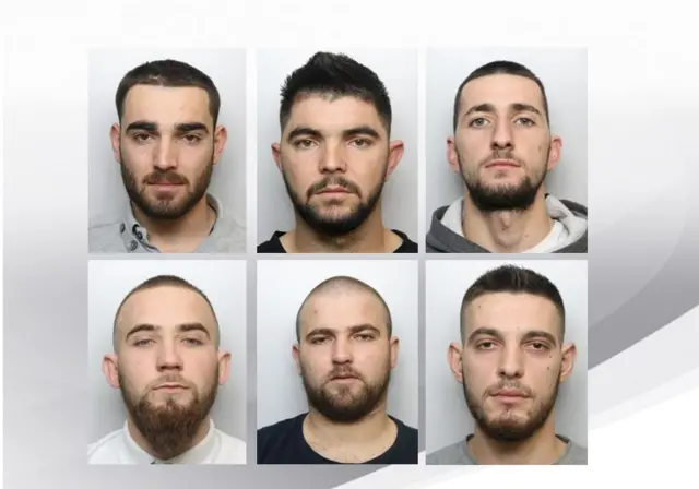 Six men jailed