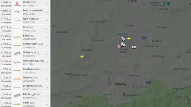 Lapland flight leaving Gatwick