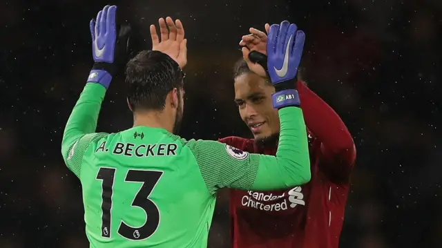 Alisson and Virgil van Dijk