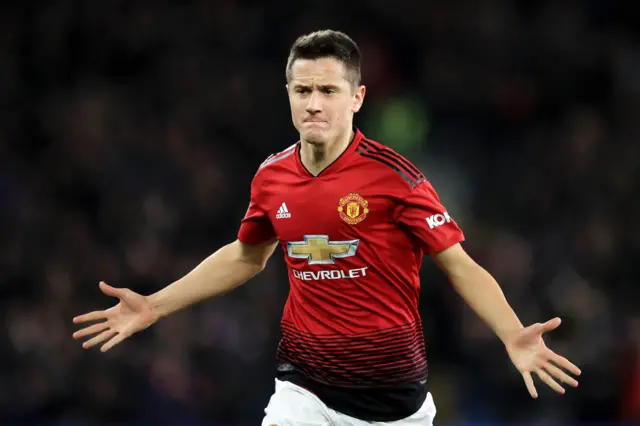 Manchester United's Ander Herrera celebrates