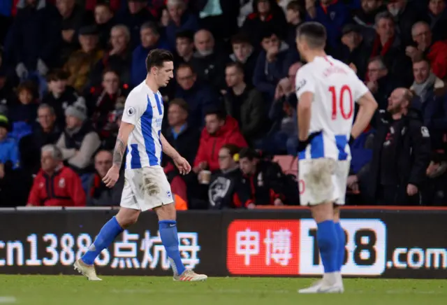 Lewis Dunk is sent off