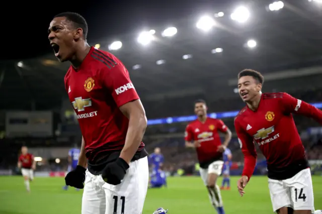 Anthony Martial celebrates