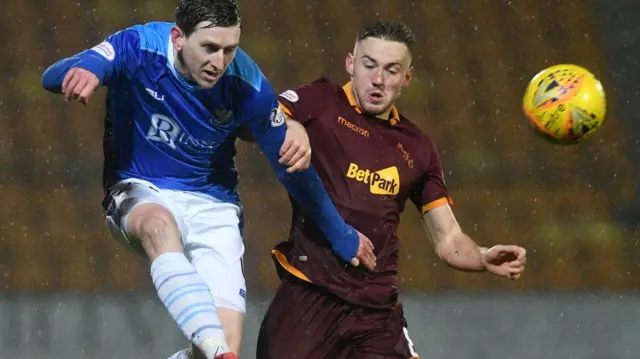 St Johnstone's Blair Alston (left) in action against Motherwell