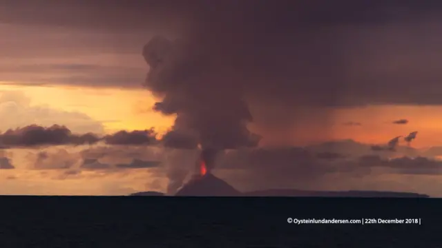 Krakatoa erupting on 22 December 2018