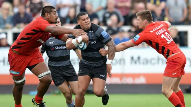 Josh Matavesi against Saracens