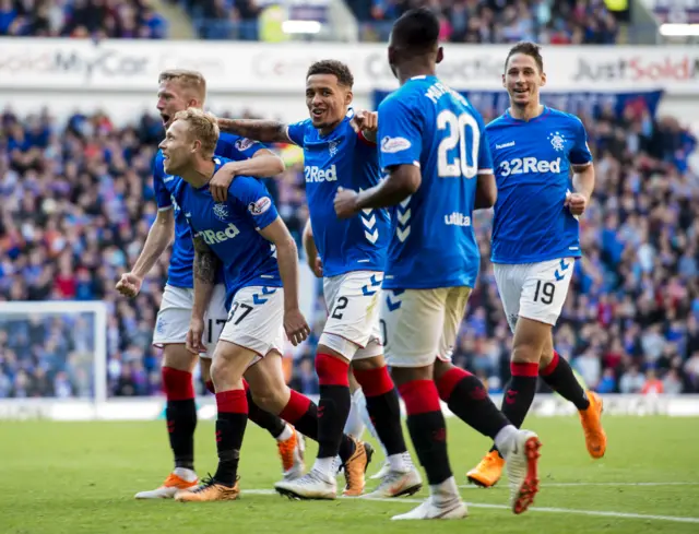 Rangers' Scott Arfield celebrates his goal against St Johnstone