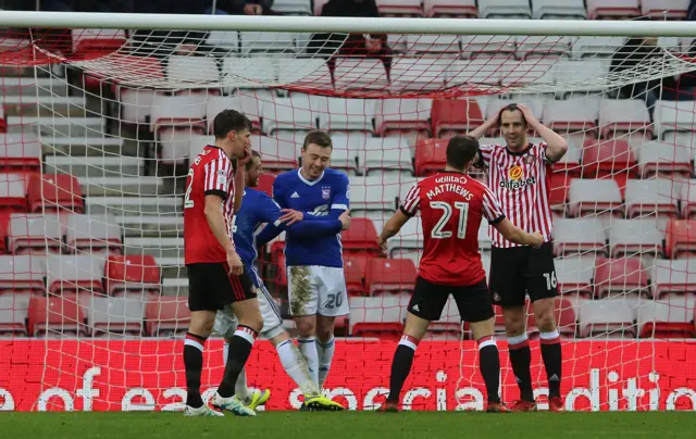 Sunderland concede against Ipswich