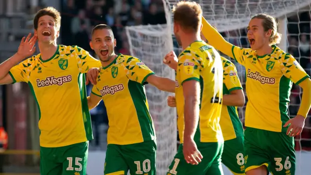 Norwich players celebrate