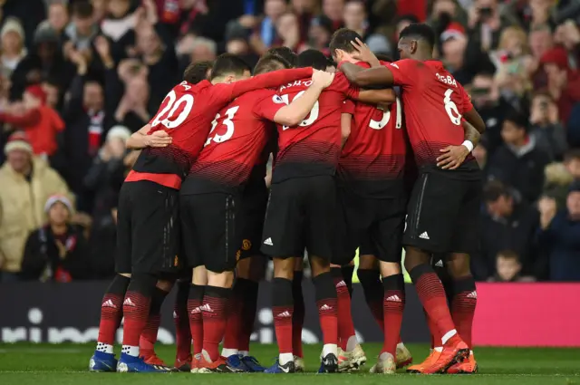 Man United celebrate goal