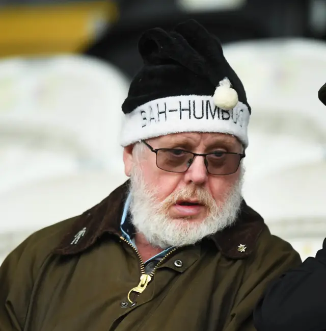 St Mirren fan with santa hat