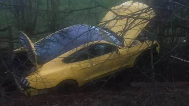 The car in a ditch