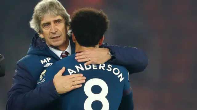 Manuell Pellegrini and Felipe Anderson