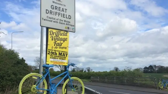 A sign for Driffield town