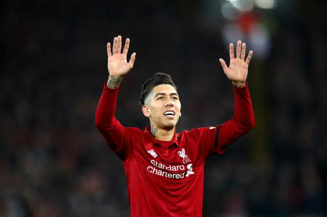 Roberto Firmino celebrates