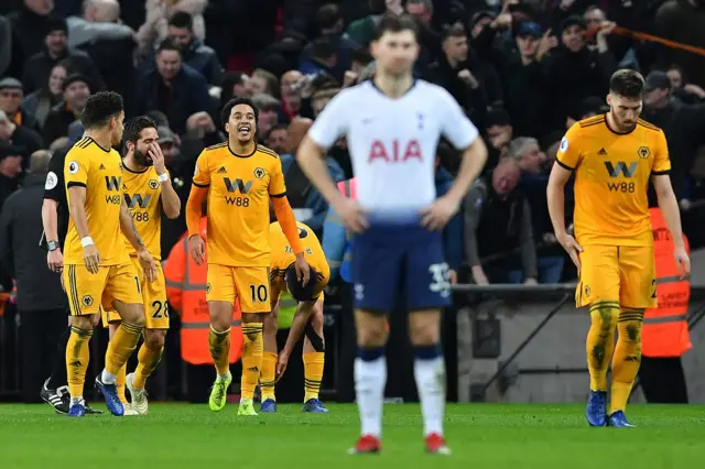 Helder Costa celebrates scoring