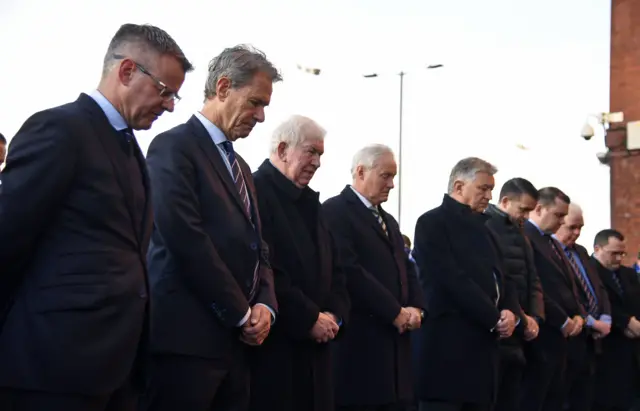 Celtic and Rangers directors pay tribute outside Ibrox Stadium