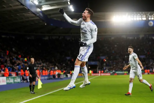 Cardiff's Victor Camarasa celebrates