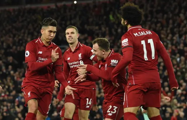 Firmino and Liverpool celebrate