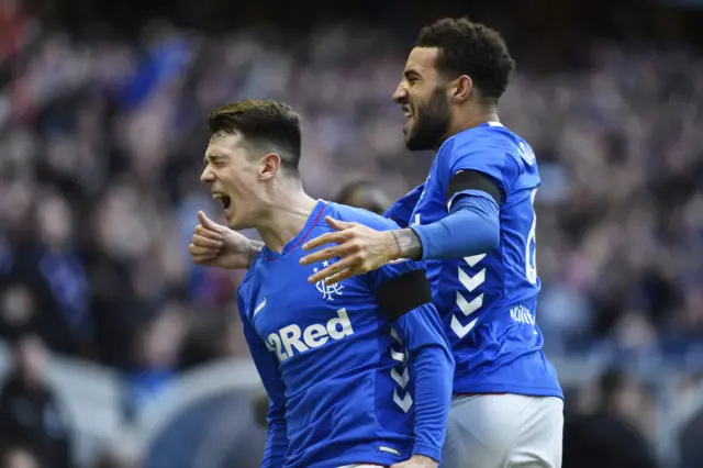 Ryan Jack and Connor Goldson celebrate