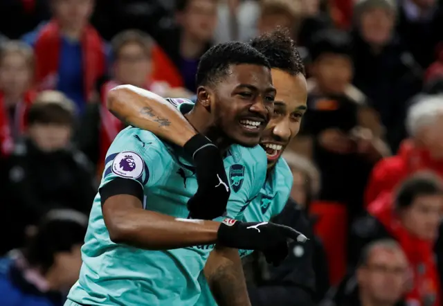 Maitland-Niles celebrates