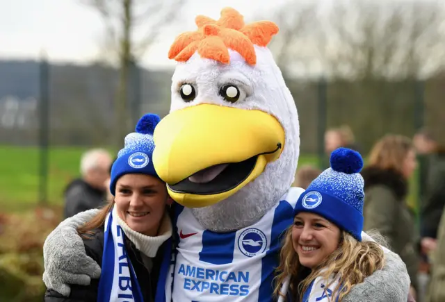 Mascot and fans