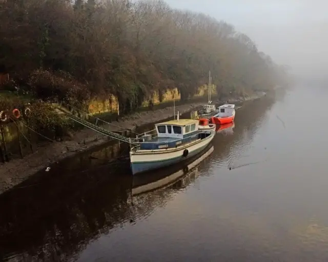 Misty river in Washington