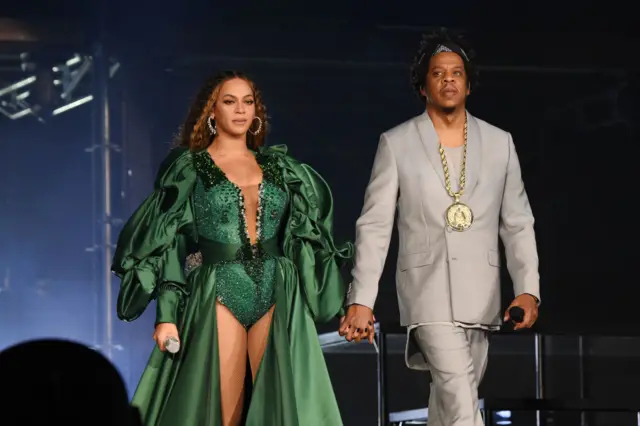 Beyonce and Jay-Z perform during the Global Citizen Festival: Mandela 100 at FNB Stadium on December 2, 2018 in Johannesburg, South Africa.