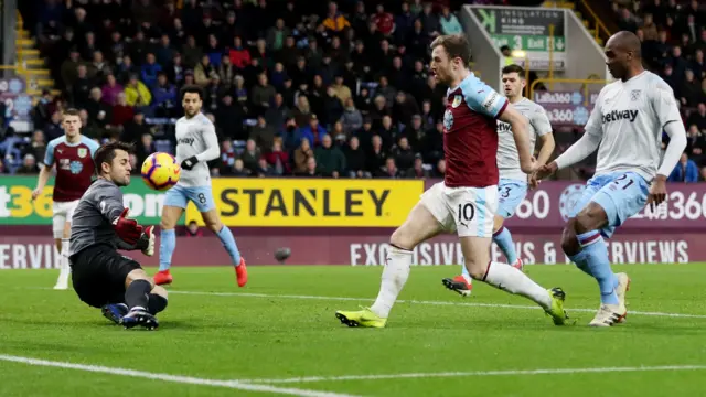 Fabianski makes a save