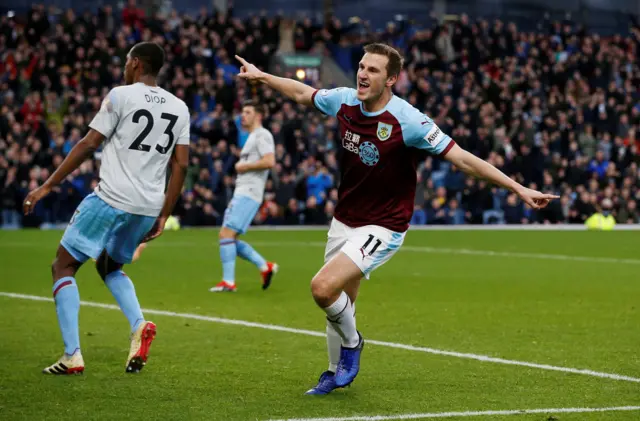 Chris Wood celebrates