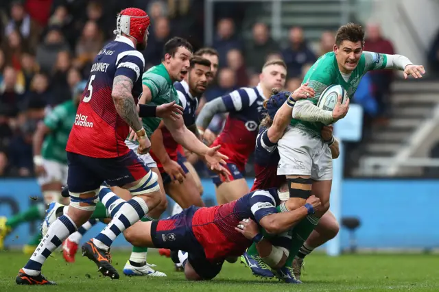 Toby Flood of Newcastle makes a break