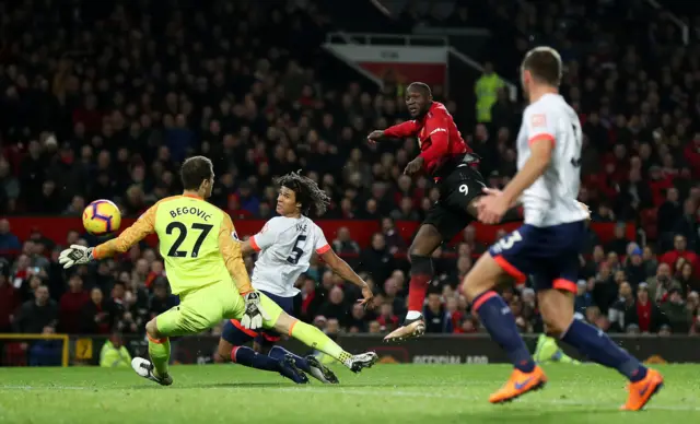 Romelu Lukaku scores for Manchester United