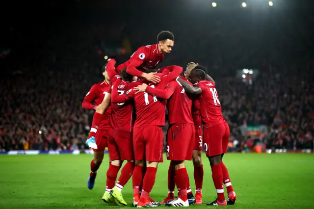 Liverpool players celebrate