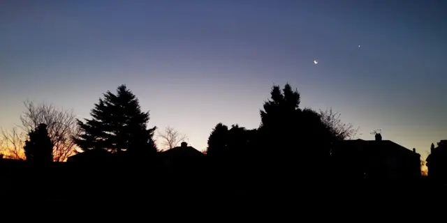 Moon and venus in Loughborough