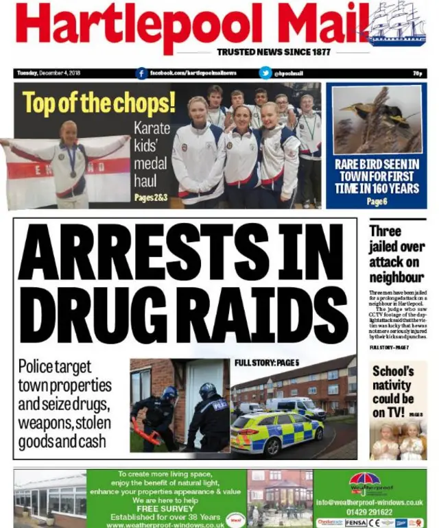 Hartlepool Mail front page