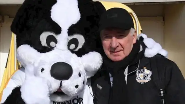 Errol Yorke with Port Vale mascot