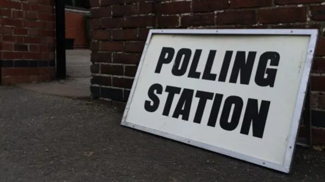 Polling station sign