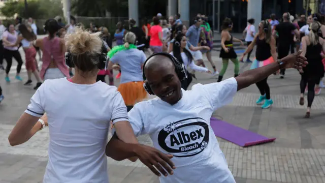 People dancing in Johannesburg, South Africa - 5 December 2018