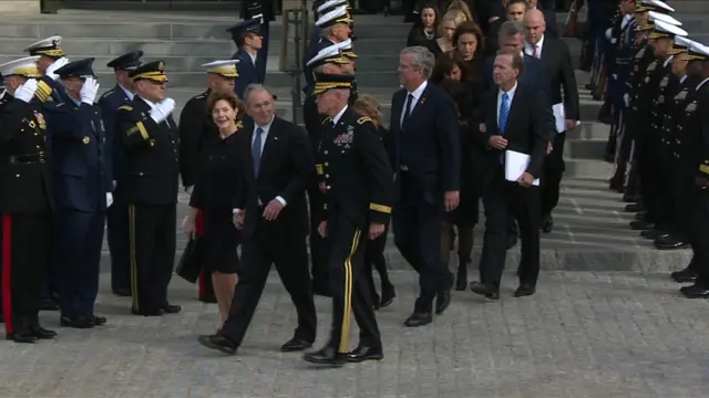 Bush family leaves cathedral