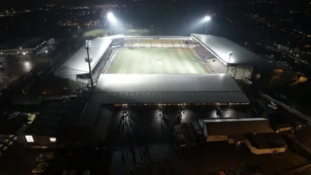 Drone view of Vale Park from WM Police