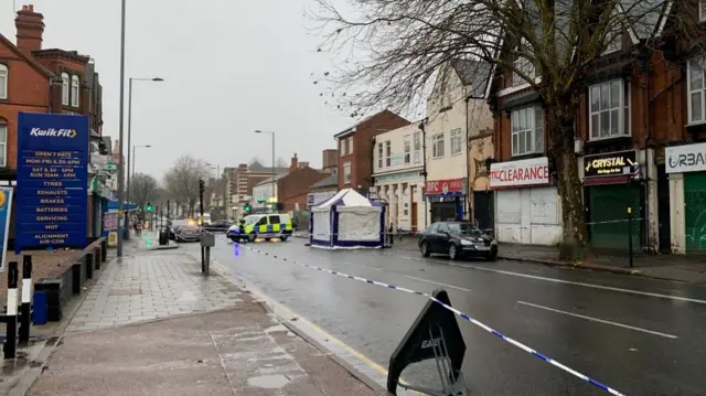 Police tent on Moseley Road